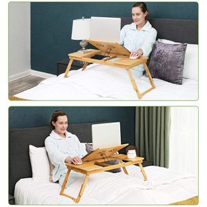 Produktbild für Laptoptisch Songmics LLD004, aus Bambus, höhenverstellbar