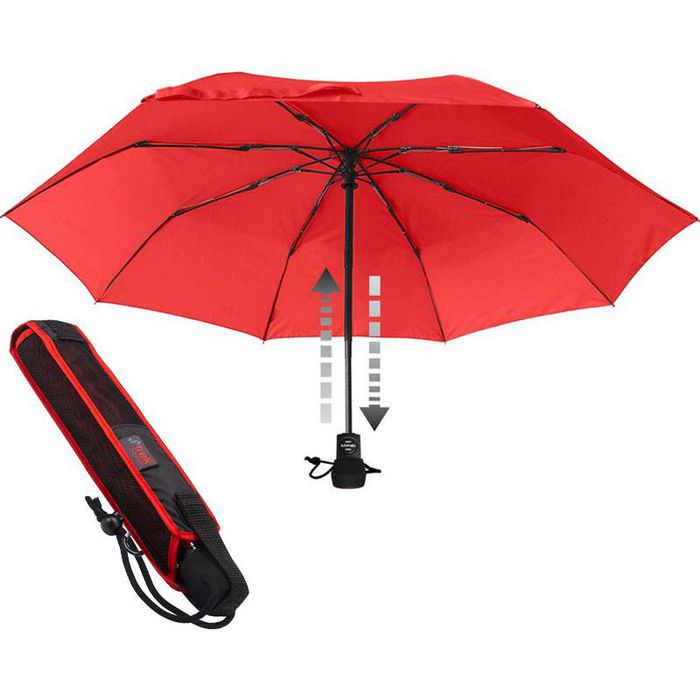 Euroschirm Regenschirm AG Böttcher Trek Light Automatic, Taschenschirm, 29cm Auf-Zu- rot, Automatik, geschlossen –