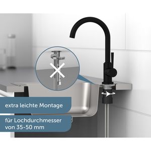 Produktbild für Küchenarmatur Schütte Cornwall, schwarz matt