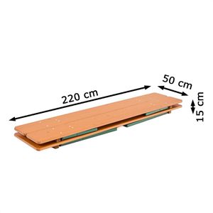 Produktbild für Bierzeltgarnitur RUKU1952 204327, Kiefer / grün