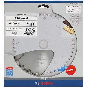 Produktbild für Kreissägeblatt Bosch PRO Wood, 2608644729, 3er Set