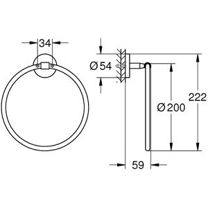 Produktbild für Handtuchhalter GROHE Bau Cosmopolitan 40460001, silber