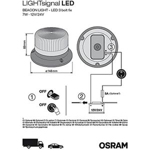 Produktbild für Warnleuchte OSRAM LIGHTsignal, orange, mit 360° LED