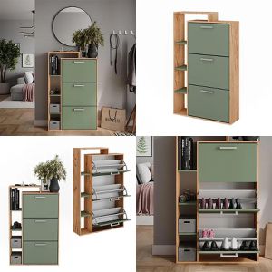 Produktbild für Schuhschrank Vicco Orlando, eiche / grün