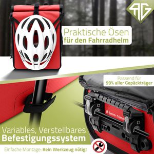 Produktbild für Gepäckträgertasche Radgeist RG-BP-RD-07, rot, 25 Liter