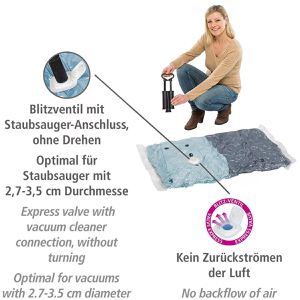 Produktbild für Vakuumbeutel Wenko 52631100, Reise-Set mit Pumpe