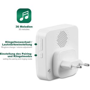 Produktbild für Türklingel Eaxus batterielos, Funk Set