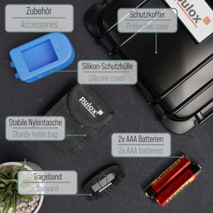 Produktbild für Pulsoximeter Pulox PO 200 Set, mit Batterie, Fingerclip