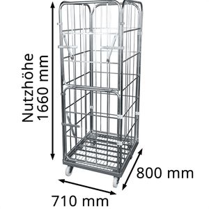 Produktbild für Rollbehälter HMH mit Klapptür, Nutzhöhe 1660mm