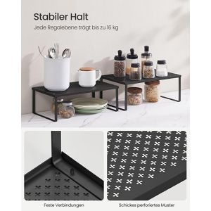 Produktbild für Küchenregal Songmics KCS401B01, schwarz, 2er Set