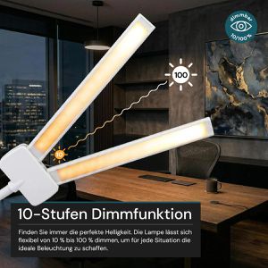 Produktbild für Schreibtischlampe Luxula LX700158, weiß, LED, dimmbar