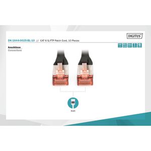 Produktbild für Netzwerkkabel Digitus DK-1644-050-BL-10, schwarz