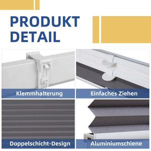 Produktbild für Plissee Sekey Day &amp; Night, Klemmfix, grau, weiß
