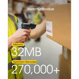 Produktbild für Barcode-Scanner Inateck P7_dark gray, kabellos