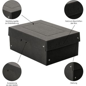 Produktbild für Aufbewahrungsbox Falken Pure Box Black, 4,5 Liter