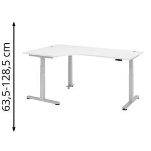 Schreibtisch Hammerbacher XDSM 82, weiß / silber