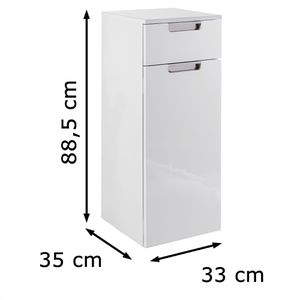 Produktbild für Bad-Hängeschrank Schildmeyer Mars 130476, hochglanz weiß