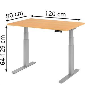 Produktbild für Schreibtisch Hammerbacher XDKB 12, buche / silber