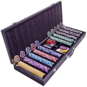 Pokerkoffer Nexos Wooden Black Edition, Laser-Chips mit Werten