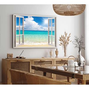 Produktbild für Wandbild Sinus-Art Fensterbild Meer Horizont, 120 x 80 cm