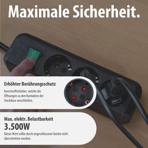 Produktbild für Steckdosenleiste Brennenstuhl Eco-Line, 3m Kabel