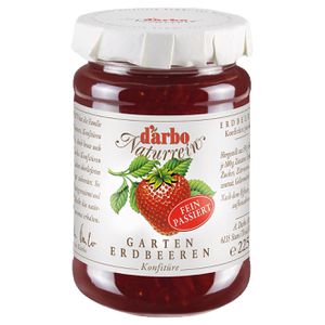 Konfitüre Darbo Naturrein fein passiert, Garten Erdbeeren