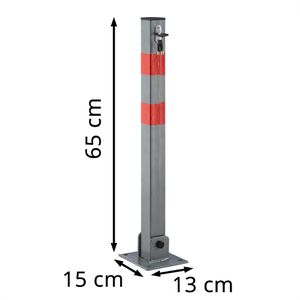 Produktbild für Absperrpfosten Relaxdays 10020092483, grau, aus Metall
