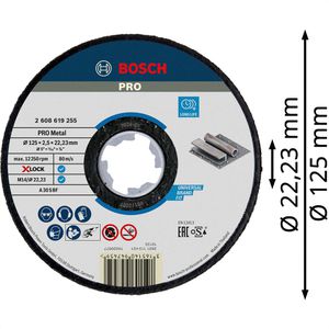Produktbild für Trennscheibe Bosch PRO Metal, 2608619255, X-Lock