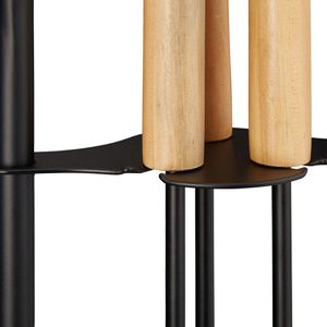 Produktbild für Kaminbesteck Relaxdays 10028780 aus Metall, schwarz, 4-teilig