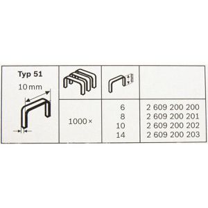 Produktbild für Tackerklammern Bosch 51/8, 2609200201, 8mm