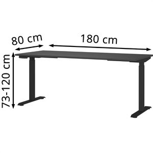 Produktbild für Schreibtisch Germania Mailand, 7909-547, graphit / schwarz