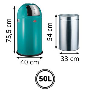 Produktbild für Mülleimer Wesco Pushboy, türkis