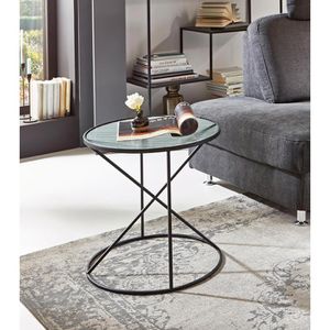 Produktbild für Beistelltisch Haku-Möbel 23588, Leeds, transparent / schwarz
