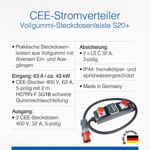 Produktbild für CEE-Stromverteiler as-Schwabe 60807 S20+, mobil, für außen