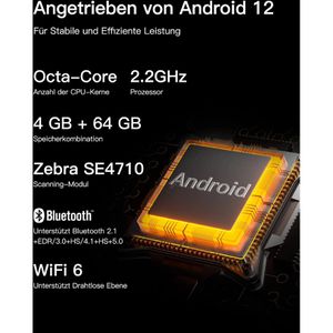 Produktbild für MDE-Gerät Inateck AS501S_black, Android