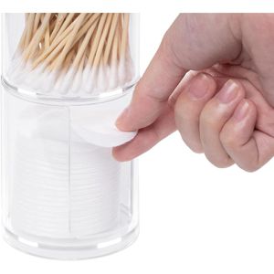 Produktbild für Wattestäbchenbehälter Navaris transparent, mit Bambusdeckel