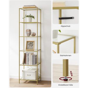 Produktbild für Bücherregal Vasagle LGT500A01, gold