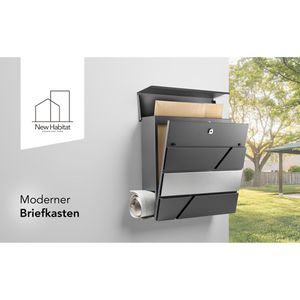 Produktbild für Briefkasten NewHabitat 63721 Paris, anthrazit, aus Stahl