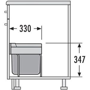 Produktbild für Einbaumülleimer Hailo AS Raumspar Tandem 3644701