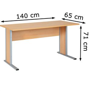 Produktbild für Schreibtisch Möbelpartner Serie 4000, buche / silber
