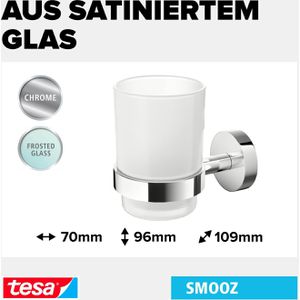 Produktbild für Zahnputzbecher Tesa Smooz 40631, aus satiniertem Glas