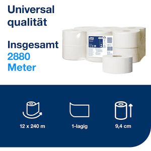 Produktbild für Toilettenpapier Tork Mini Jumbo, Universal, 110163, T2