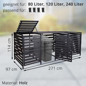 Produktbild für Mülltonnenbox Mendler HWC-H62, Holz