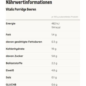 Produktbild für Haferbrei Dr.Oetker Vitalis Porridge, Beeren