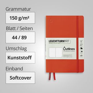 Produktbild für Notizbuch Leuchtturm1917 Outlines, wasserabweisendes Softcover