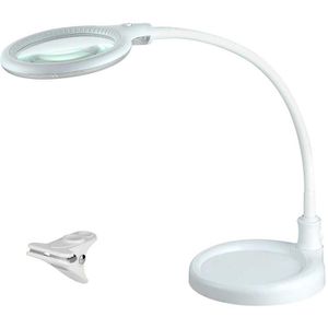 Produktbild für Lupenleuchte Lumeno 6803, weiß, 100 mm Glaslinse, LED