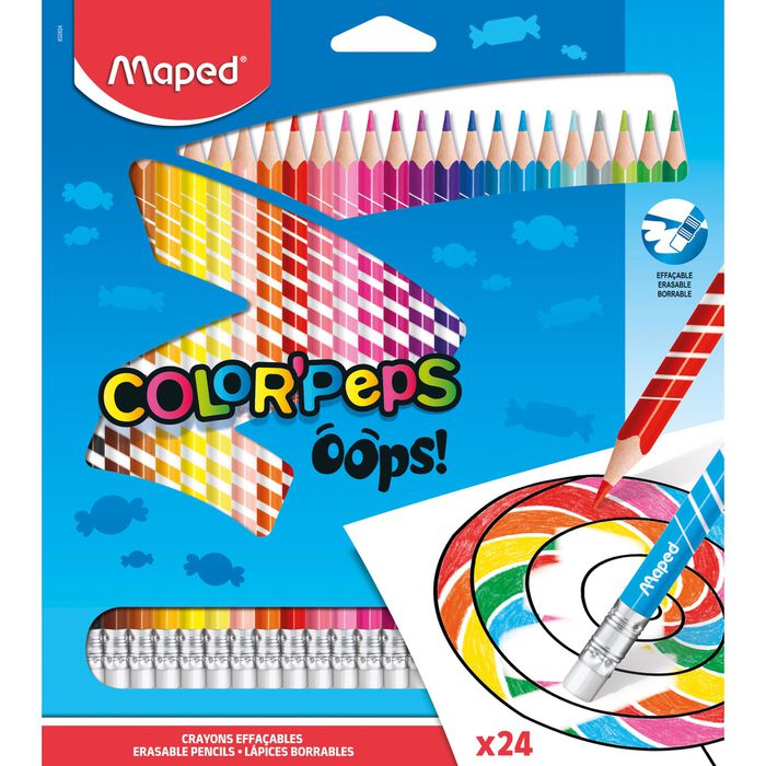 Maped Buntstifte Color Peps Oops 832824 Radierbar farbig sortiert 24 Stück