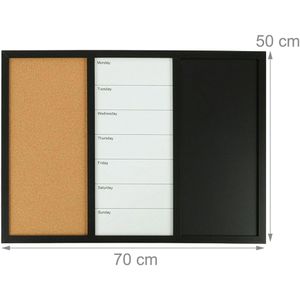 Produktbild für Kombitafel Relaxdays 3 in 1, weiß / braun / schwarz