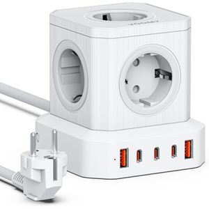 Steckdosenwürfel Voomy Power S100, mit Schalter, weiß