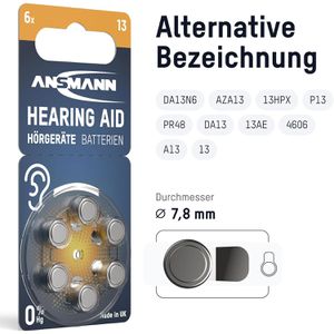 Produktbild für Hörgerätebatterie Ansmann 13